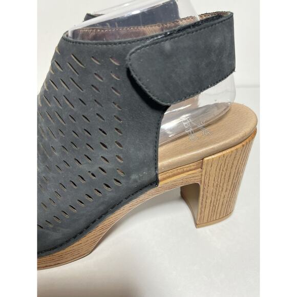 Dansko NEW Black Nubuck Danae Dress Pump Sandal 3" Heel Peep Toe 40 9.5-10 US - Picture 5 of 9